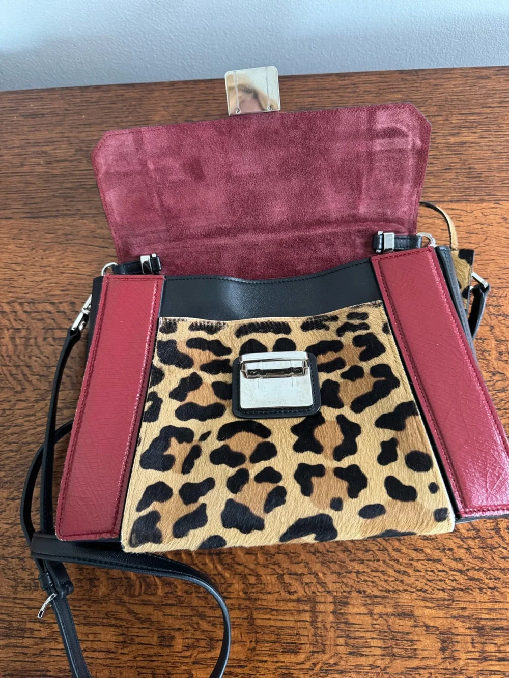 Miu Miu Rare Python, Leopard Print and Leather Crossbody/Satchel Bag w/COA